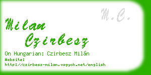 milan czirbesz business card