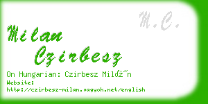 milan czirbesz business card